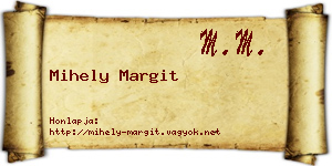 Mihely Margit névjegykártya